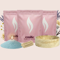 Sweet Dreams 1kg + 2x 1kg of Your Choice Pearled Candles + Emilie Bol Lumière - Emilie Candle