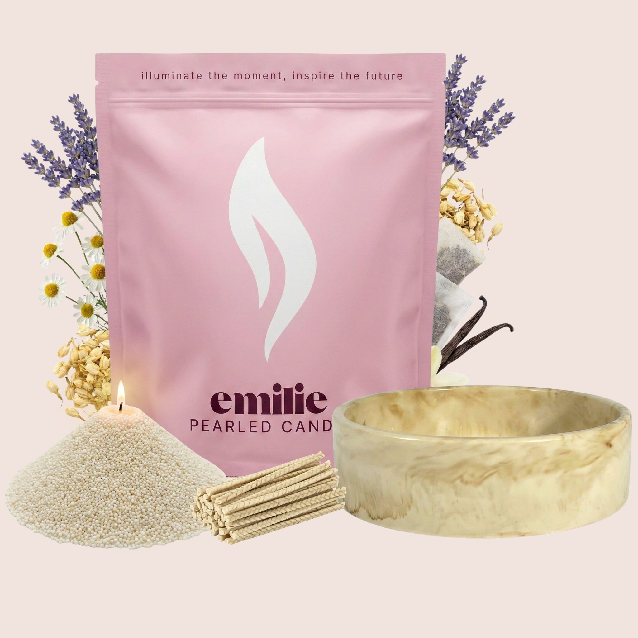 Sweet Dreams – Set & Save Pearled Candle + Emilie Bol Lumière - Emilie Candle