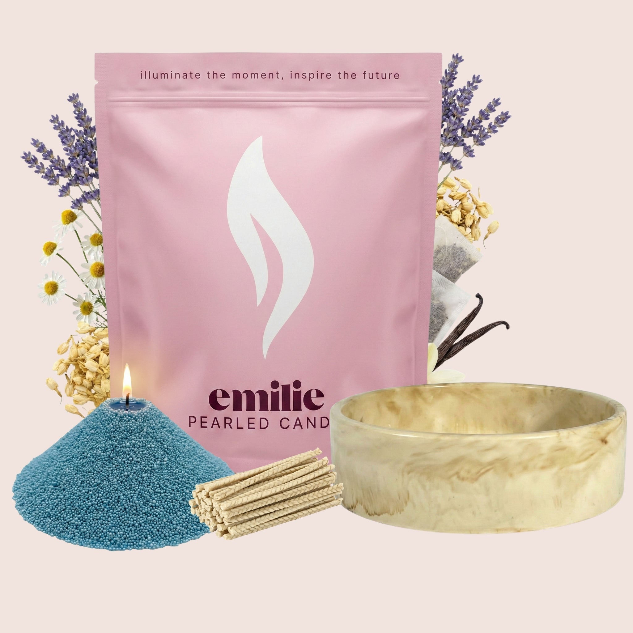 Sweet Dreams – Set & Save Pearled Candle + Emilie Bol Lumière - Emilie Candle