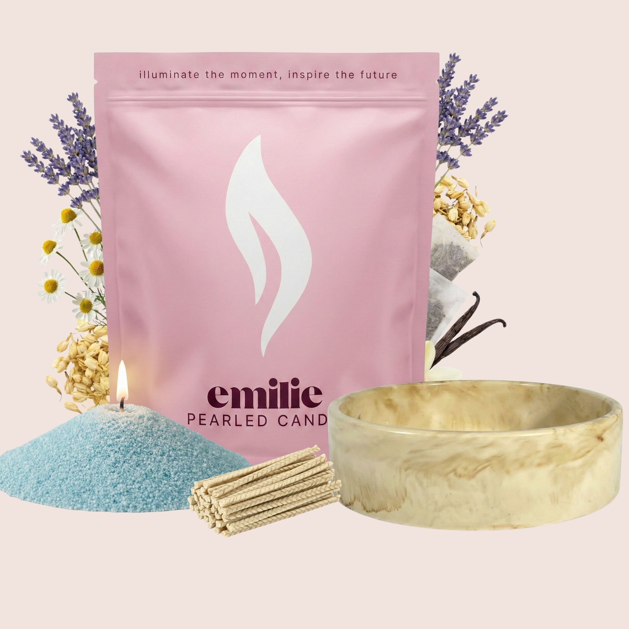 Sweet Dreams – Set & Save Pearled Candle + Emilie Bol Lumière - Emilie Candle