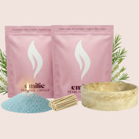 Tea Tree 1kg + 1kg of Your Choice Pearled Candles + Emilie Bol Lumière - Emilie Candle