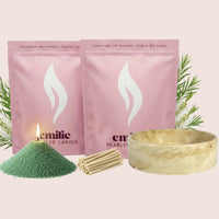 Tea Tree 1kg + 1kg of Your Choice Pearled Candles + Emilie Bol Lumière - Emilie Candle