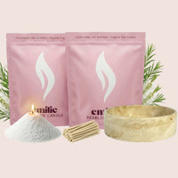 Tea Tree 1kg + 1kg of Your Choice Pearled Candles + Emilie Bol Lumière - Emilie Candle