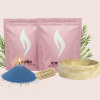 Tea Tree 1kg + 1kg of Your Choice Pearled Candles + Emilie Bol Lumière - Emilie Candle