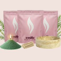 Tea Tree 1kg + 2x 1kg of Your Choice Pearled Candles + Emilie Bol Lumière - Emilie Candle