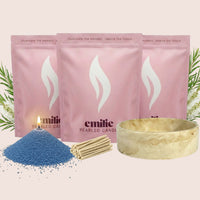 Tea Tree 1kg + 2x 1kg of Your Choice Pearled Candles + Emilie Bol Lumière - Emilie Candle