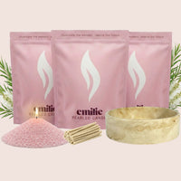 Tea Tree 1kg + 2x 1kg of Your Choice Pearled Candles + Emilie Bol Lumière - Emilie Candle