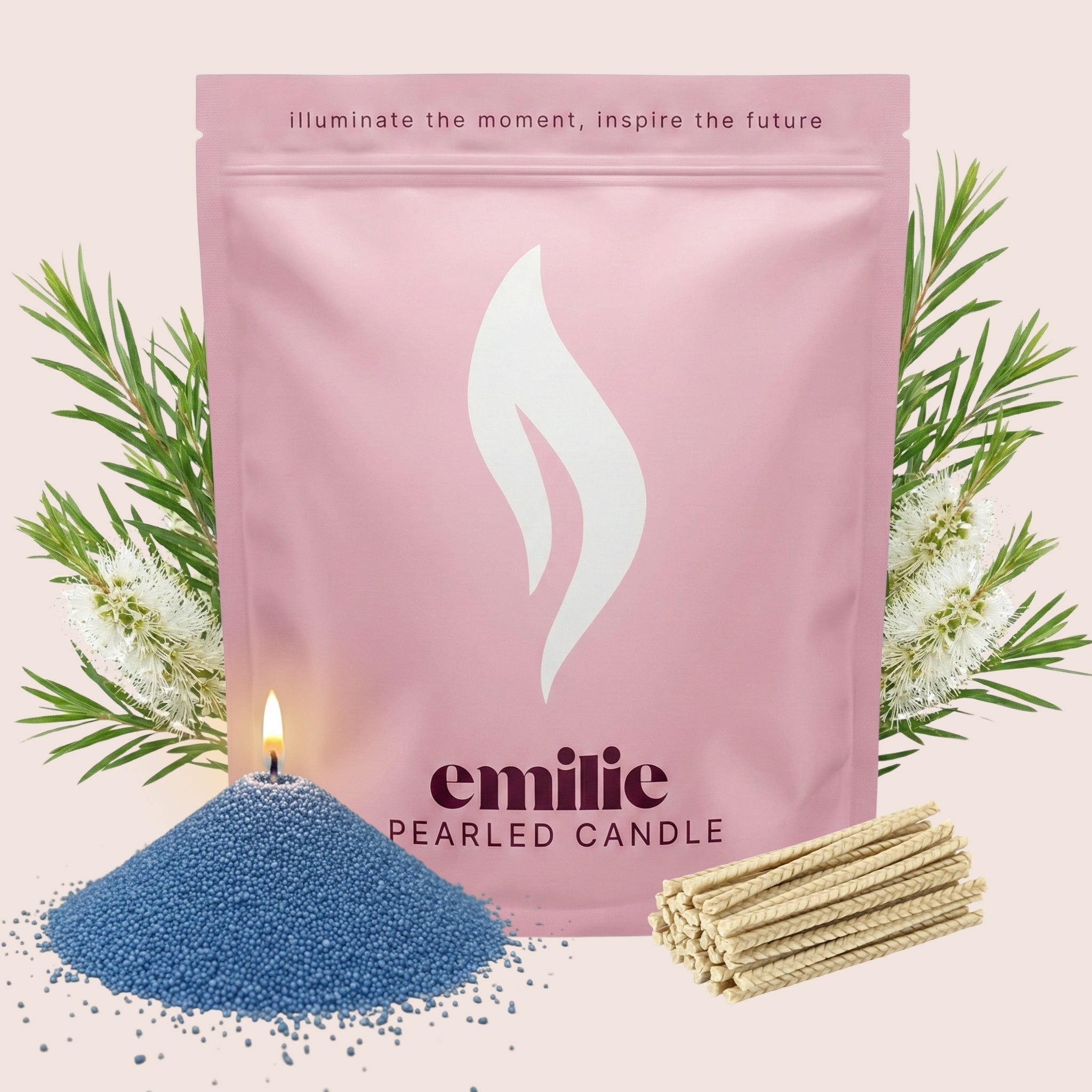 Tea Tree Scented Pearled Candle - Emilie Candle