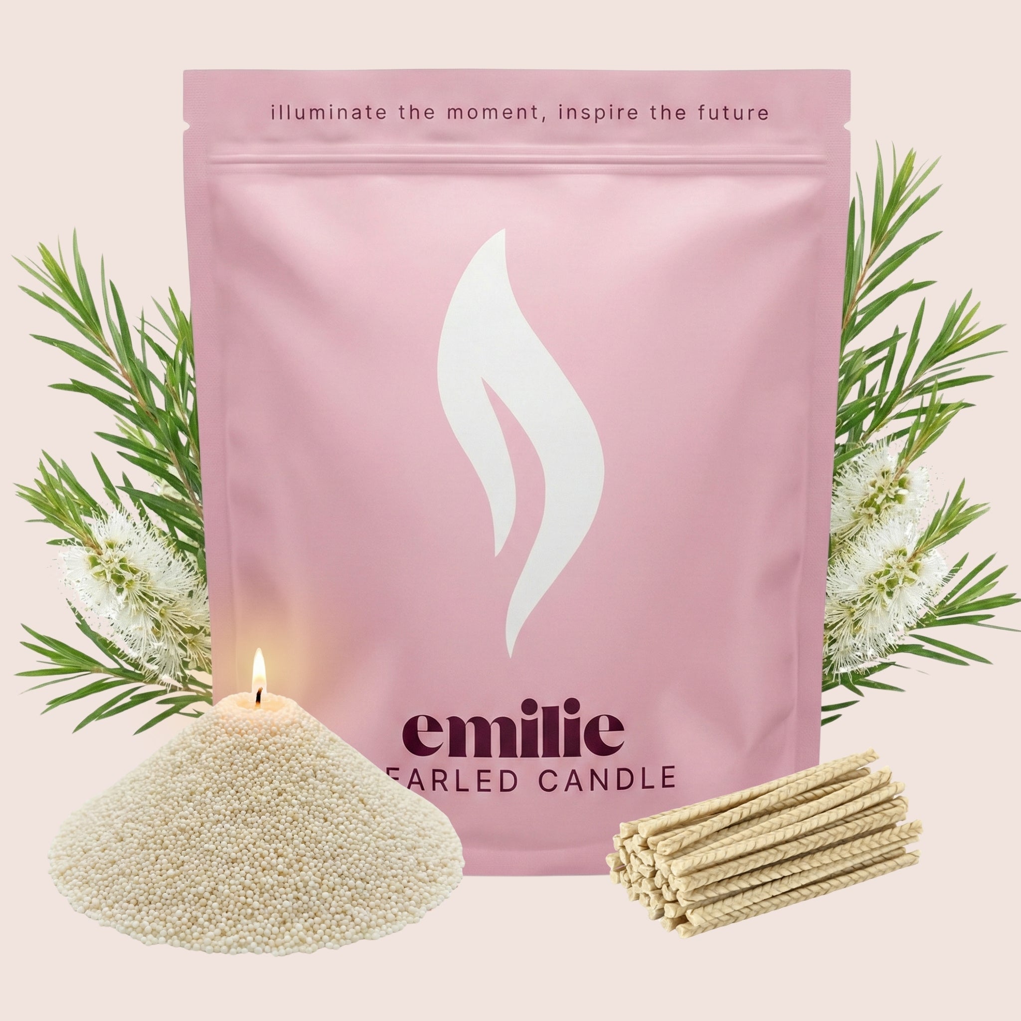 Tea Tree Scented Pearled Candle - Emilie Candle
