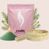 Tea Tree – Set & Save Pearled Candle + Emilie Bol Lumière - Emilie Candle