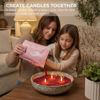 Unscented 1kg + 1kg of Your Choice Pearled Candles + Emilie Bol Lumière - Emilie Candle