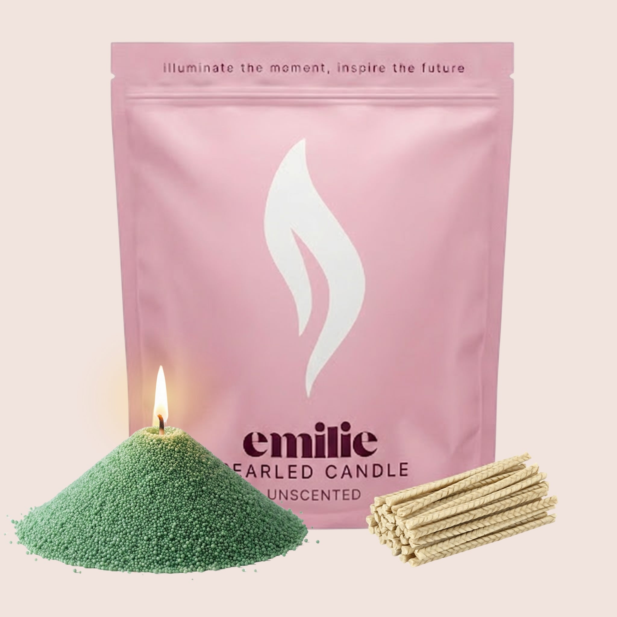 Unscented Pearled Candle - Emilie Candle