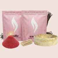 Vanilla 1kg + 1kg of Your Choice Pearled Candles + Emilie Bol Lumière - Emilie Candle