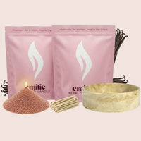 Vanilla 1kg + 1kg of Your Choice Pearled Candles + Emilie Bol Lumière - Emilie Candle