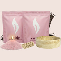 Vanilla 1kg + 1kg of Your Choice Pearled Candles + Emilie Bol Lumière - Emilie Candle