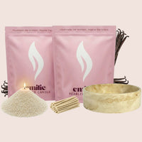 Vanilla 1kg + 1kg of Your Choice Pearled Candles + Emilie Bol Lumière - Emilie Candle
