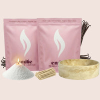 Vanilla 1kg + 1kg of Your Choice Pearled Candles + Emilie Bol Lumière - Emilie Candle