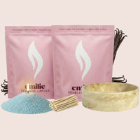 Vanilla 1kg + 1kg of Your Choice Pearled Candles + Emilie Bol Lumière - Emilie Candle
