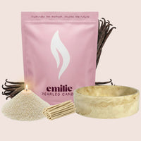 Vanilla – Set & Save Pearled Candle + Emilie Bol Lumière - Emilie Candle