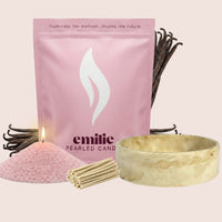 Vanilla – Set & Save Pearled Candle + Emilie Bol Lumière - Emilie Candle