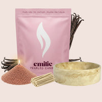 Vanilla – Set & Save Pearled Candle + Emilie Bol Lumière - Emilie Candle