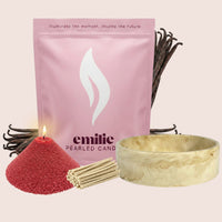 Vanilla – Set & Save Pearled Candle + Emilie Bol Lumière - Emilie Candle