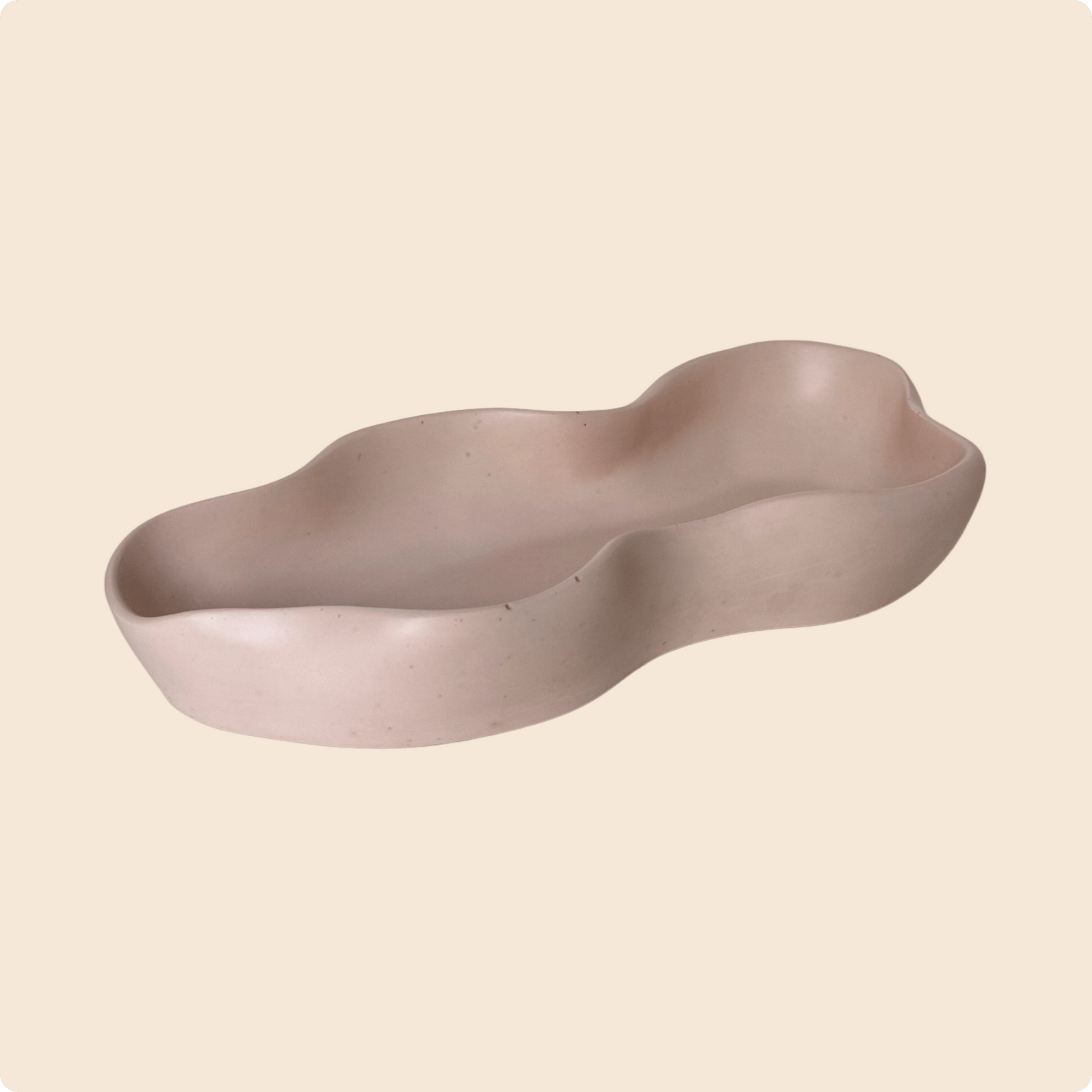 Wave Bowl – Handmade Decorative Vase in Sandstone, Blush Dawn & Moonstone - Emilie Candle