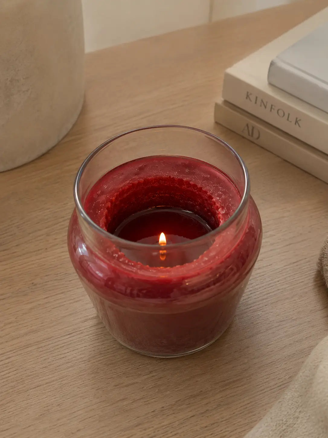 A tunnelled jar candle