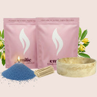 Ylang Ylang 1kg + 1kg of Your Choice Pearled Candles + Emilie Bol Lumière - Emilie Candle