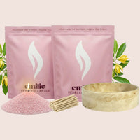 Ylang Ylang 1kg + 1kg of Your Choice Pearled Candles + Emilie Bol Lumière - Emilie Candle