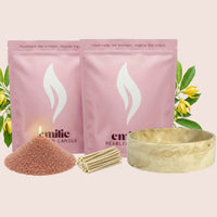 Ylang Ylang 1kg + 1kg of Your Choice Pearled Candles + Emilie Bol Lumière - Emilie Candle