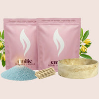 Ylang Ylang 1kg + 1kg of Your Choice Pearled Candles + Emilie Bol Lumière - Emilie Candle