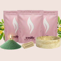 Ylang Ylang 1kg + 2x 1kg of Your Choice Pearled Candles + Emilie Bol Lumière - Emilie Candle