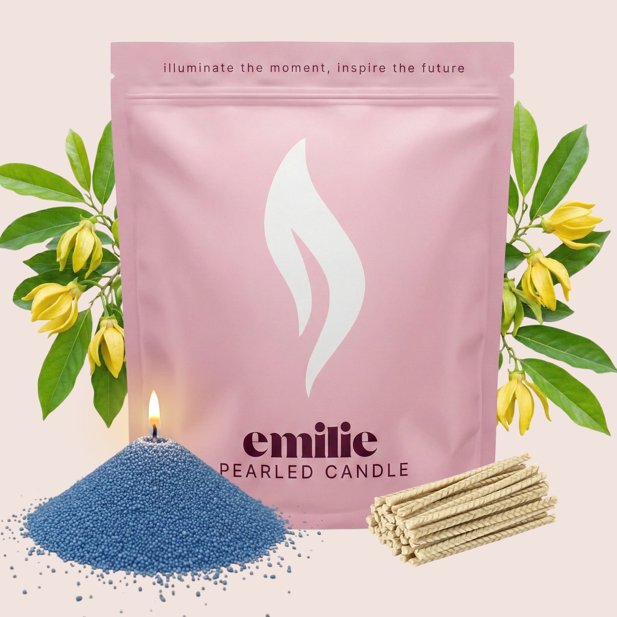 Ylang Ylang Scented Pearled Candle - Emilie Candle