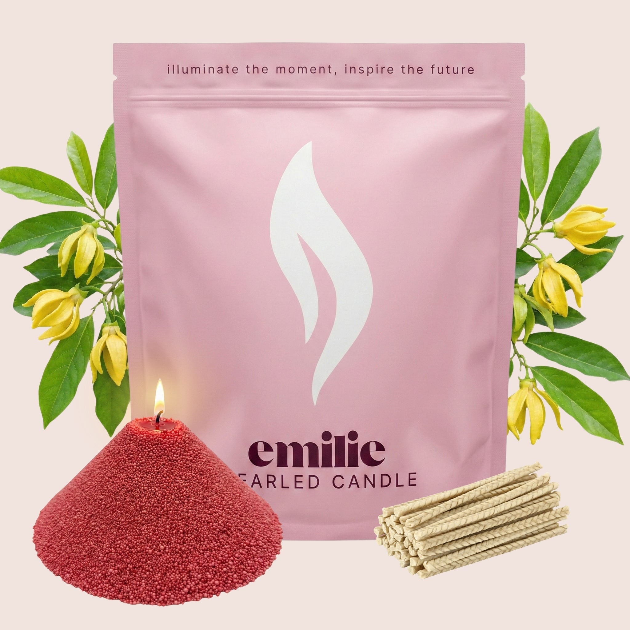 Ylang Ylang Scented Pearled Candle - Emilie Candle