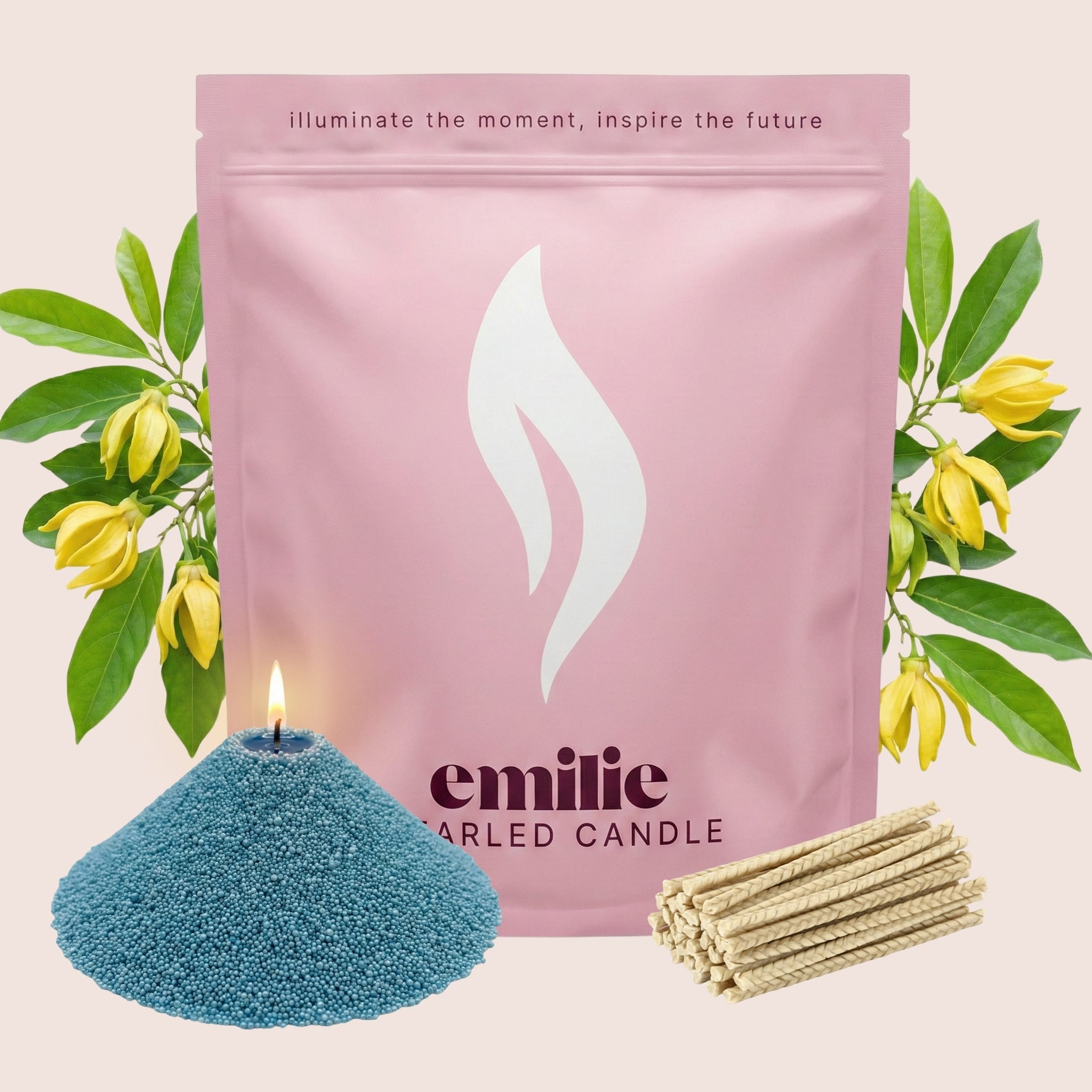 Ylang Ylang Scented Pearled Candle - Emilie Candle