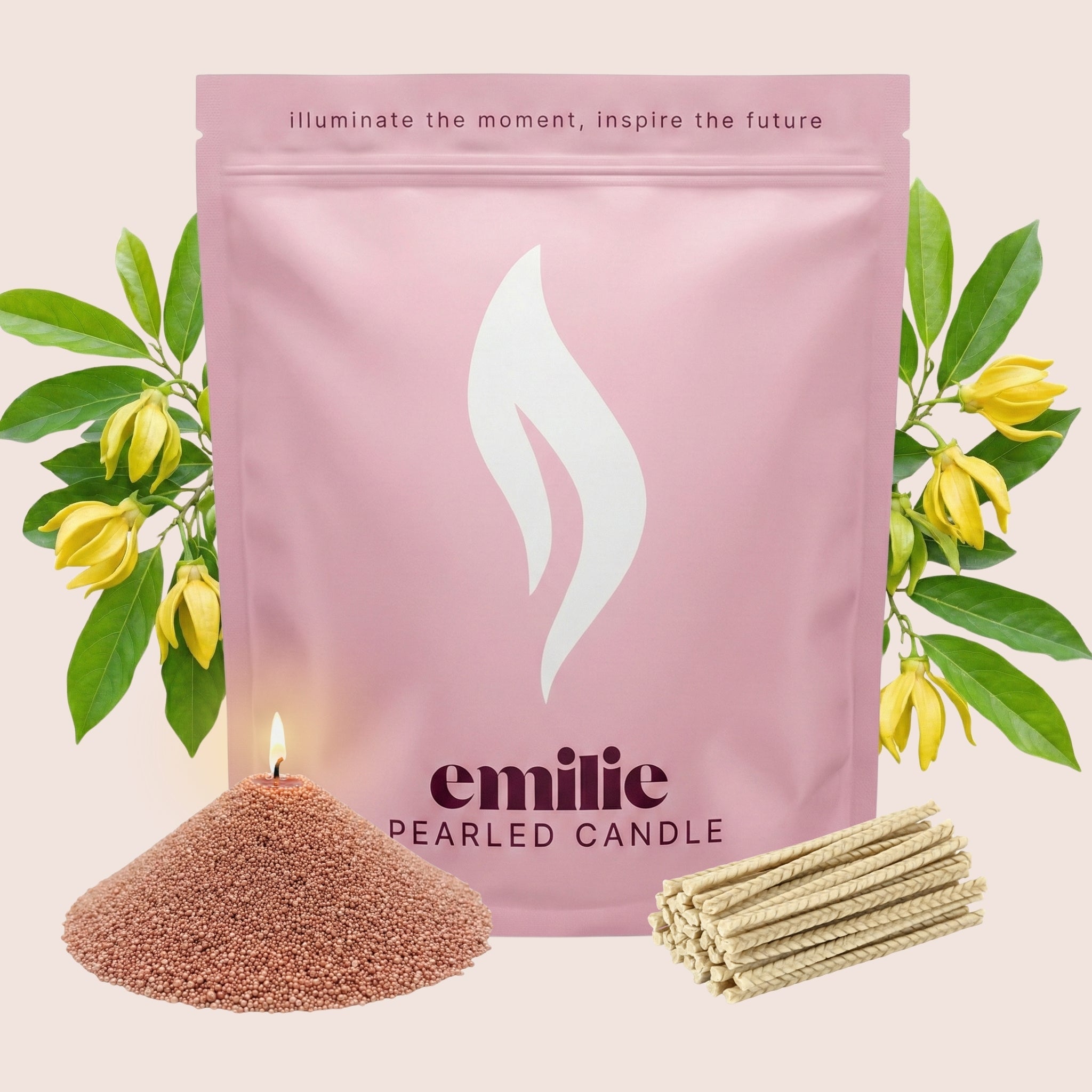 Ylang Ylang Scented Pearled Candle - Emilie Candle