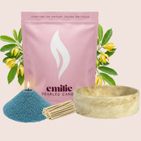 Ylang Ylang – Set & Save Pearled Candle + Emilie Bol Lumière - Emilie Candle