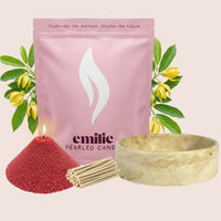 Ylang Ylang – Set & Save Pearled Candle + Emilie Bol Lumière - Emilie Candle