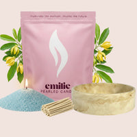 Ylang Ylang – Set & Save Pearled Candle + Emilie Bol Lumière - Emilie Candle