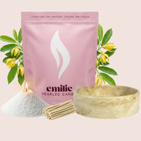 Ylang Ylang – Set & Save Pearled Candle + Emilie Bol Lumière - Emilie Candle