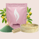 Ylang Ylang – Set & Save Pearled Candle + Emilie Bol Lumière - Emilie Candle